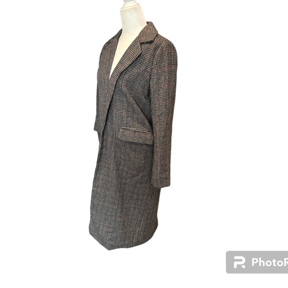 Brown Houndstooth Coat Size S - Picture 3 of 8